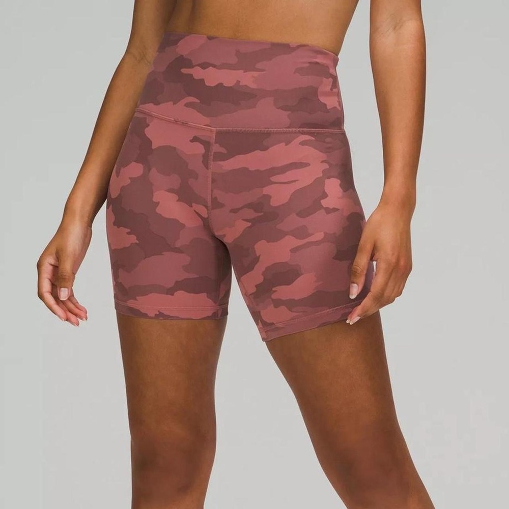 lululemon athletica Red Camouflage Bike Shorts